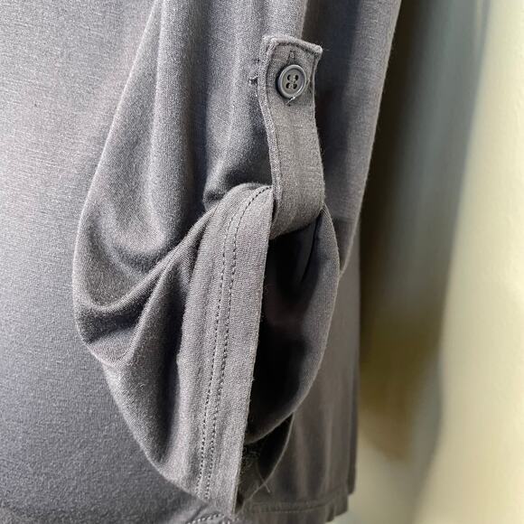 CABLE & GAUGE Gray Geometric Embroidered Super Soft Mid Sleeve Shirt Sz S - Picture 4 of 7